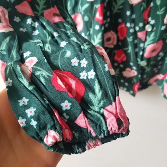 2 FOR $25! Matilda Jane Yesteryear Green Red Floral Top - Picture 7 of 12